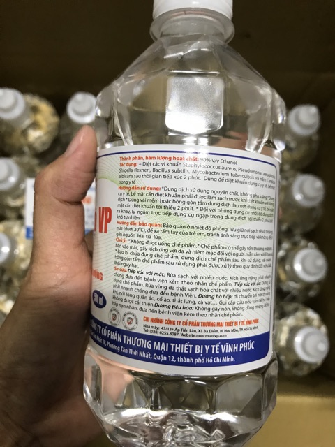 Cồn y tế Vĩnh Phúc 90 độ chai 500ml-1000ml