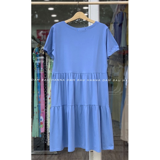 [SIZE 40-75KG] Đầm bầu mặc ở nhà thun cotton lạnh cao cấp co dãn nhiều có size 80kg thoáng mát không xù không nhăn không