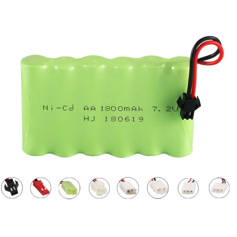 Xuongpinoto Pin 7.2V 1800mah dung lượng cao nâng cấp máy xúc, xe ben ô tô điều khiển,chân đen SM,hàng mới 100%