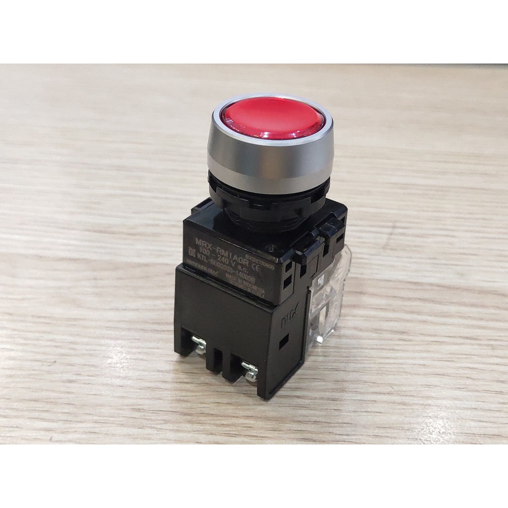 Nút nhấn có đèn viền nhôm phi 22 đỏ vàng xanh MRX Hanyoung