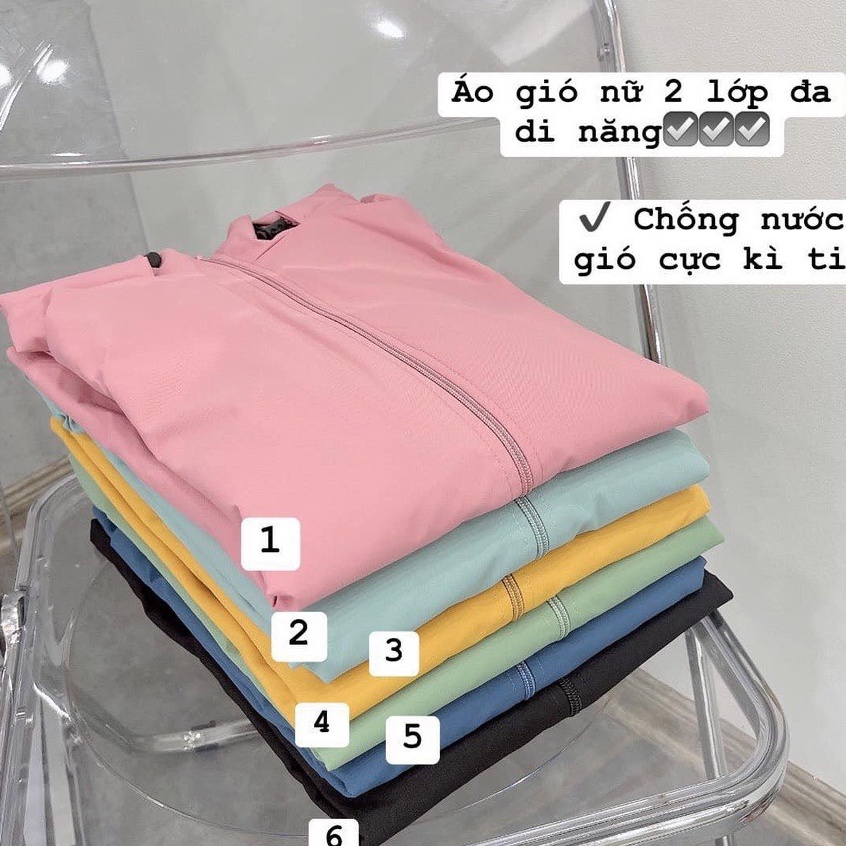 áo gió nữ 2 lớp vải tráng bạc chống nước cản gió chống bụi có mũ tháo rời cao cấp hàng đẹp A260 SUTANO