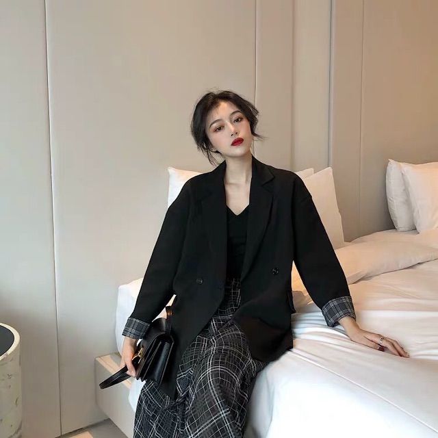 ÁO BLAZER CARO DÁNG DÀI ULZZANG (feedback) | BigBuy360 - bigbuy360.vn