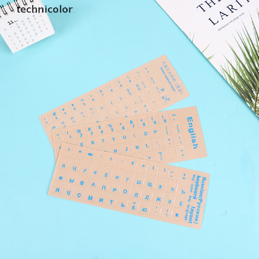 Miếng Dán Bàn Phím Trong Suốt In Chữ Tiếng Anh Nga Hàn Quốc