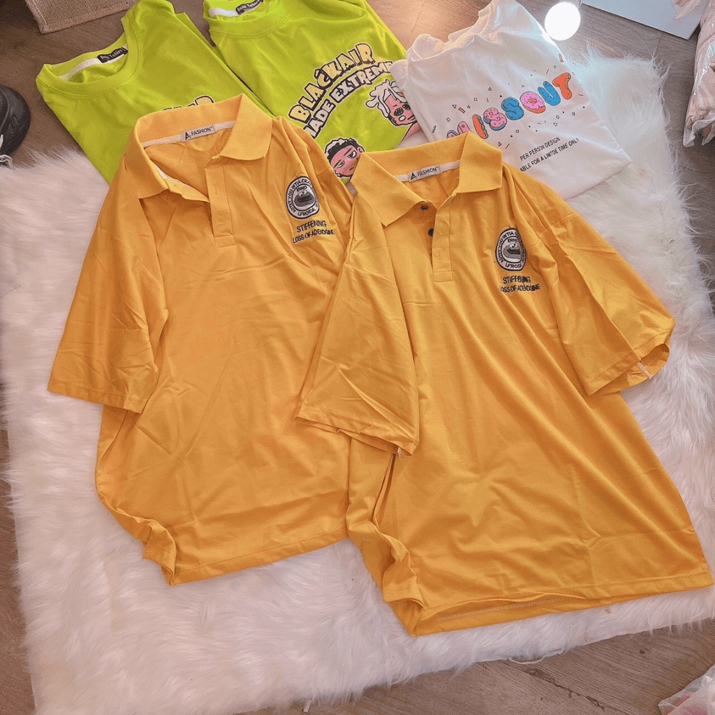 (HCM) Áo thun cổ trụ fom rộng siu xinh , thời trang xinh xỉu , phong cách hàn quốc KME STORE