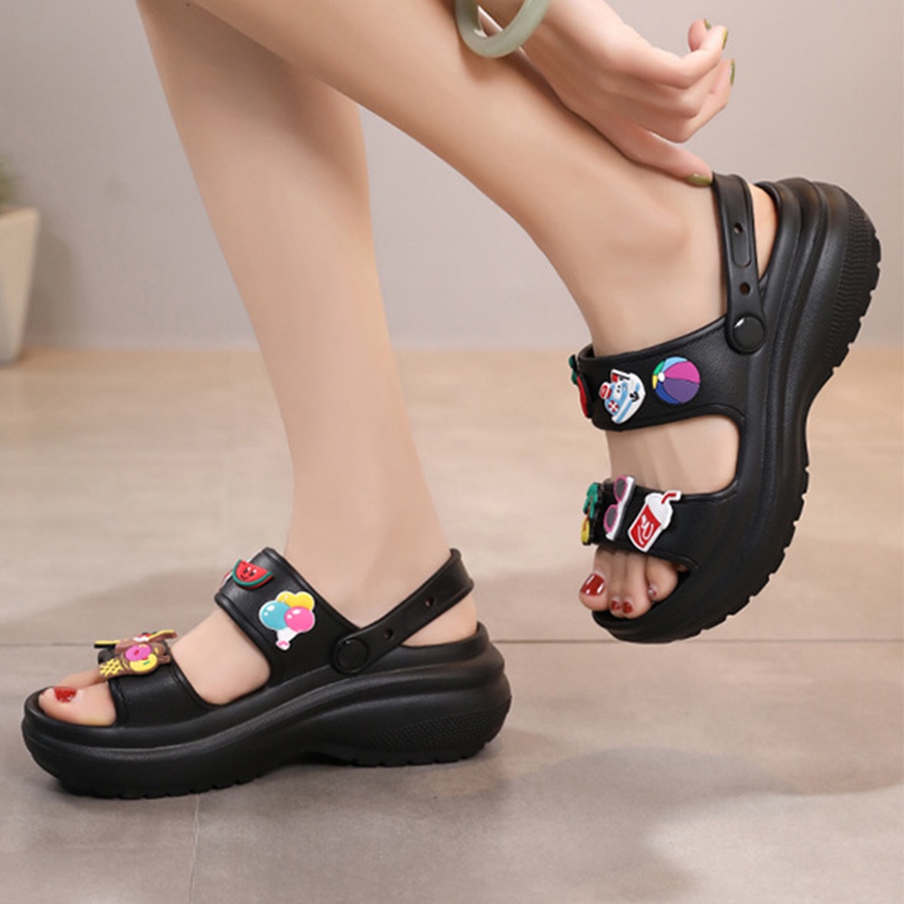 Dép sandal đế dày 6cm tăng chiều cao thời trang cho nữ dép sandal nữ dép gót sandal nữ 7799-1