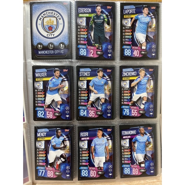 Thẻ Match Attax Champion League 19/20 Full Đội Hình CLB