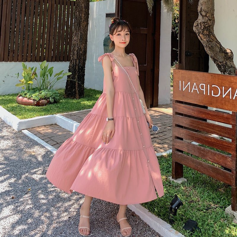 Đầm nữ , hai dây  dễ thương, thời trang, chất chéo nhung, thoáng mát,phù hợp đi tiệc đi du lịch YT. 01872