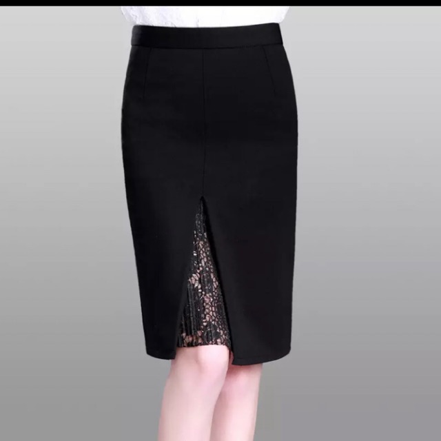 Chân váy Xẻ đùi mix ren thời trang