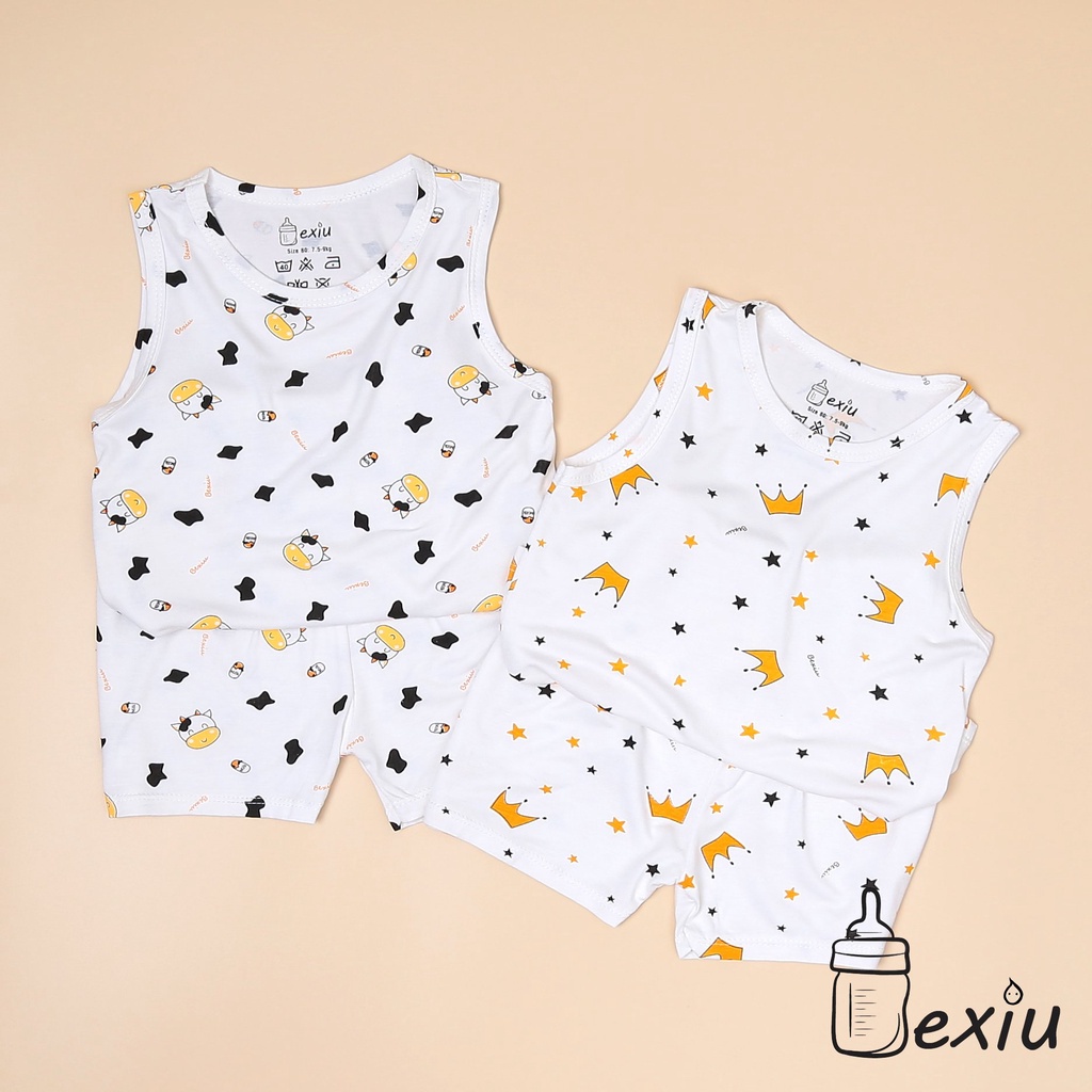 [Bé 5-19kg] Bộ Ba lỗ Bé Xíu Bexiu màu in rơi chất thun lạnh mềm mịn mát cho bé trai bé gái từ 5-20kg [BHÀNG CAO CẤP
