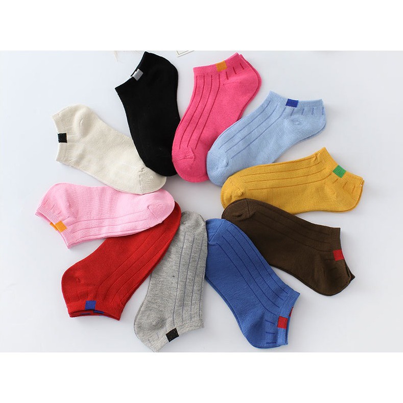 Combo Tất 10 đôi tất gân Vintage cổ ngắn