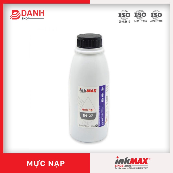 Mực nạp inkMAX IM-27 / Sử dụng cho:  HP 15A, 12A, 49A, 53A, 92A. Canon EP-22, EP-25, EP-303, FX3, FX9.