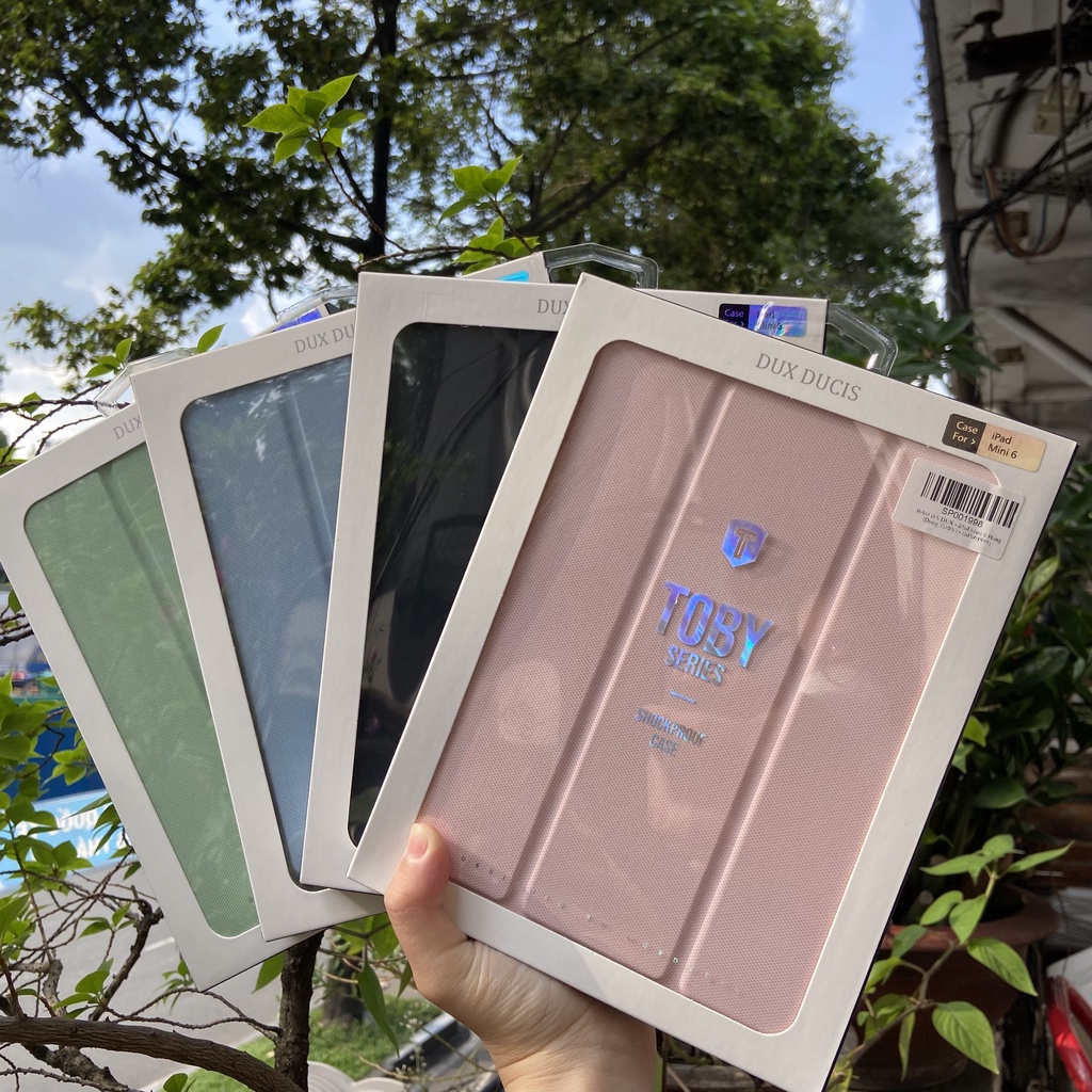 [Hỏa Tốc HCM] Bao da DUX DUCIS iPad Mini 6 (TOBY SERIES) - Mặt lưng trong, Có Khay Đựng Bút - Đen