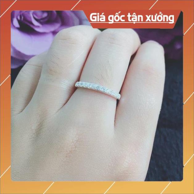 FREE SHIP Nhẫn 1 hàng đá thiết kế nhẹ nhàng cho bạn gái!