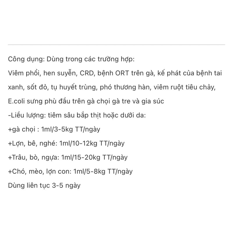 1 lọ LINCO-SPEX 100ml dùng cho trâu bò lợn gà chó mèo