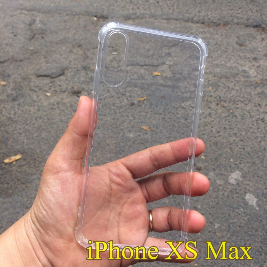 Ốp lưng chống sốc gờ cao 4 góc màu trong cho iPhone XS Max 6.5 giá rẻ