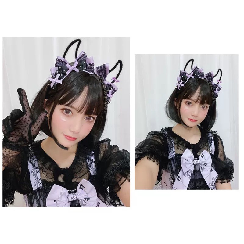 YASLC0028-Bờm tóc lolita ác quỷ halloween brand Syrup