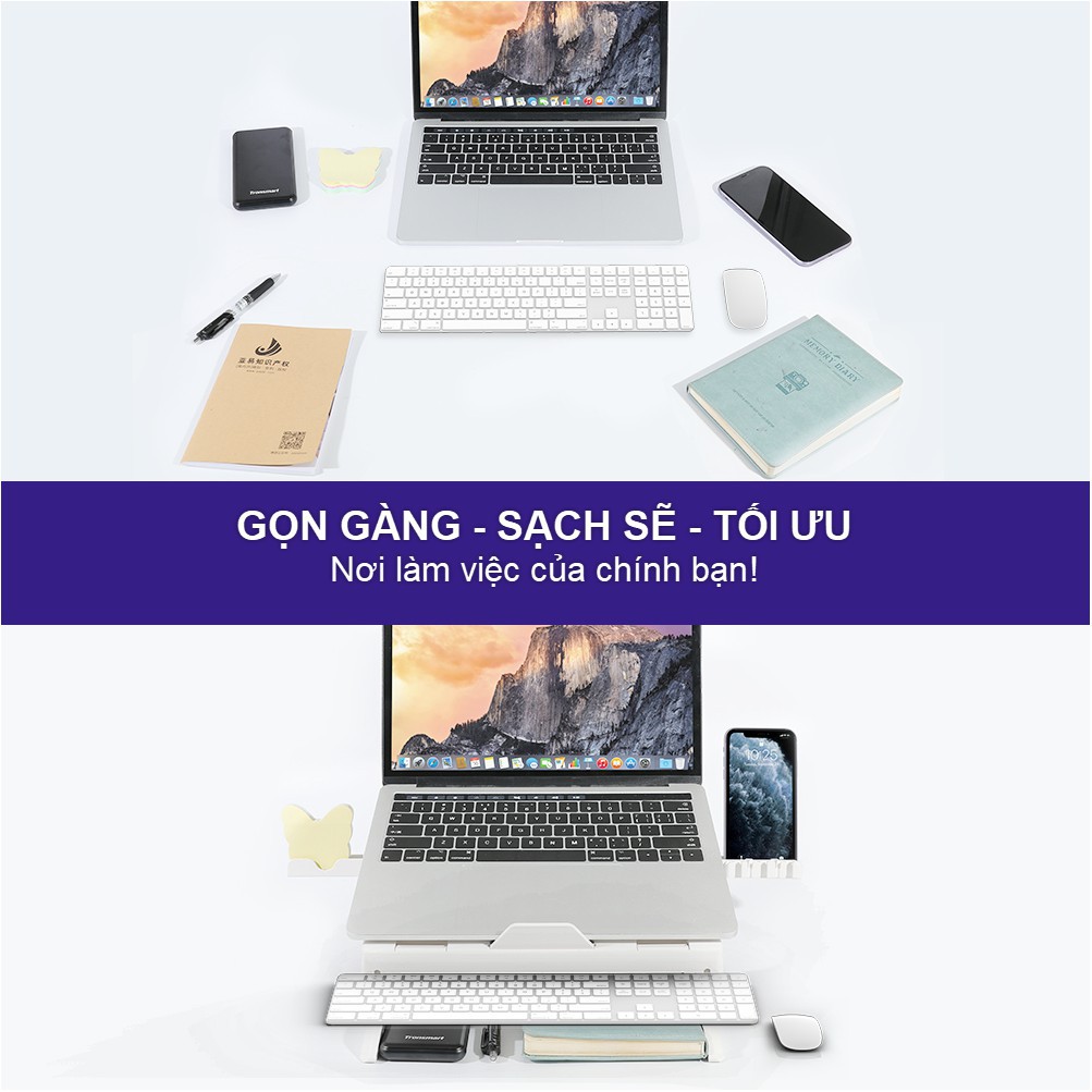 Giá đỡ đa năng Tronsmart D07 sử dụng cho Laptop, notebooks, tablets có thể điều chỉnh 9 cấp độ chiều cao