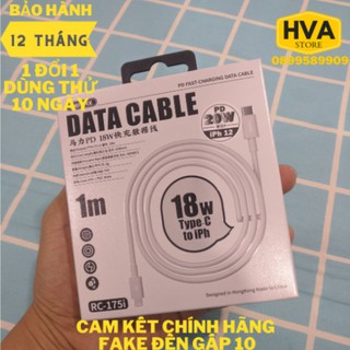 Cáp sạc type c to lightning 18w remax rc 175i hỗ trợ sạc nhanh pd iphone 11 promax 12