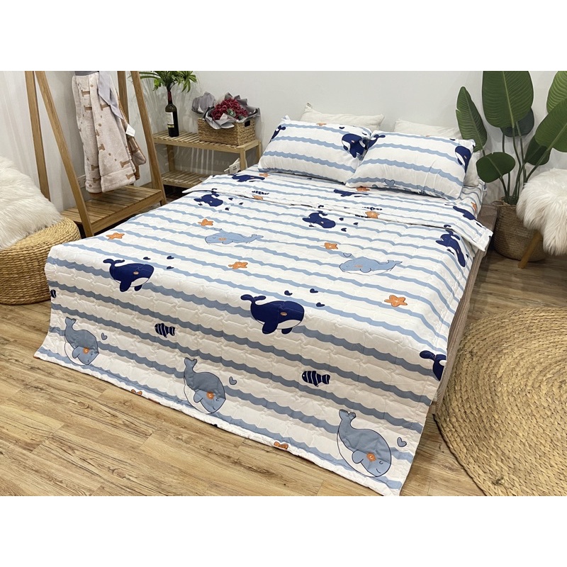 giá sốc Chăn hè thu trần bông 3 lớp mẫu cá heo