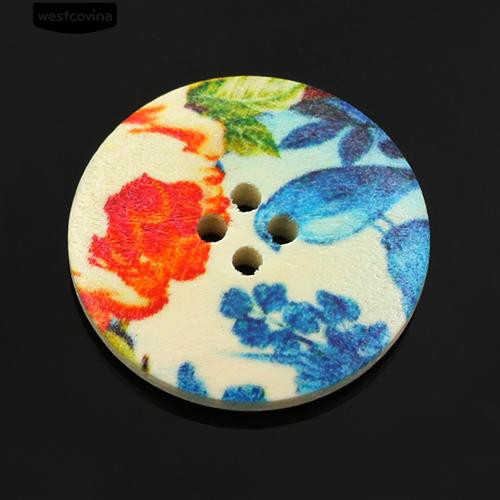 Set 25 Cúc Áo Gỗ 30Mm 4 Lỗ Chuyên Dụng Cho Thợ May Vá