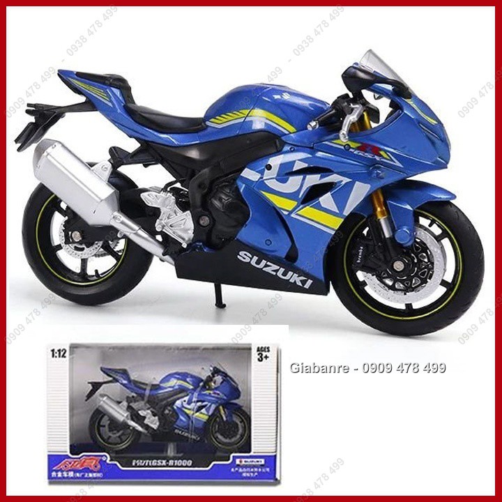 Mô Hình Xe Môtô Suzuki GSX R1000 Tỉ Lệ 1:12  - Caipo - Xanh