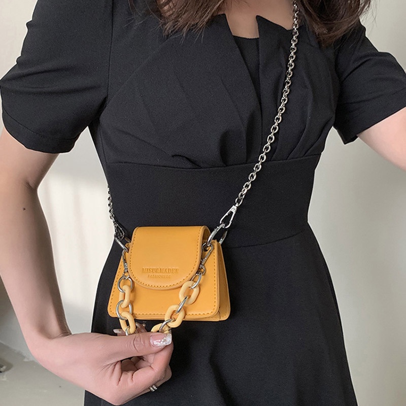 IELGY Túi Đeo Chéo Vai Dây Xích Thời Trang Đơn Giản Dành Cho Nữ