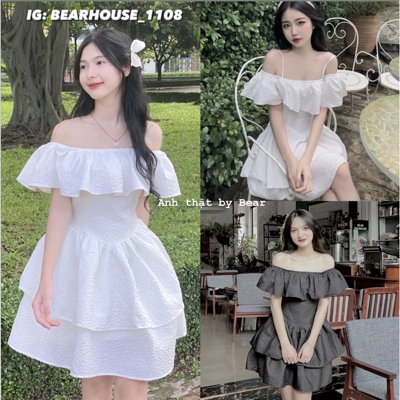 ĐẦM - VÁY TRỄ BÈO VAI GẤM TIỂU THƯ * Miu * Mặc sinh nhật, kỷ yếu, đi chơi