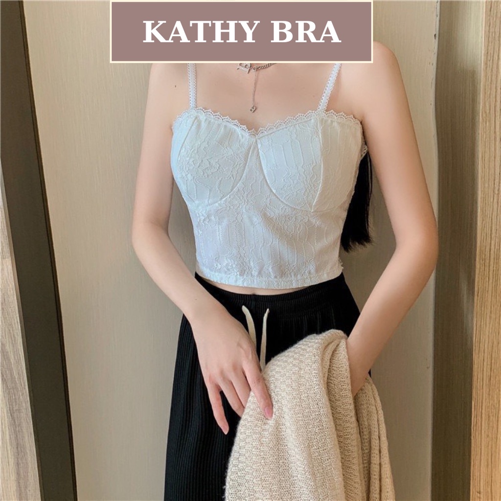 A08 [HÌNH THẬT] Áo Bra Ren KATHY BRA Có Mút Ngực Nhún Lưng Co Dãn Tốt Kiểu Dáng Sang Trọng