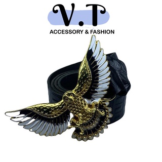 Thắt lưng nam, dây nịt mặt hình đại bàng mạ vàng, thắt lưng da cao cấp