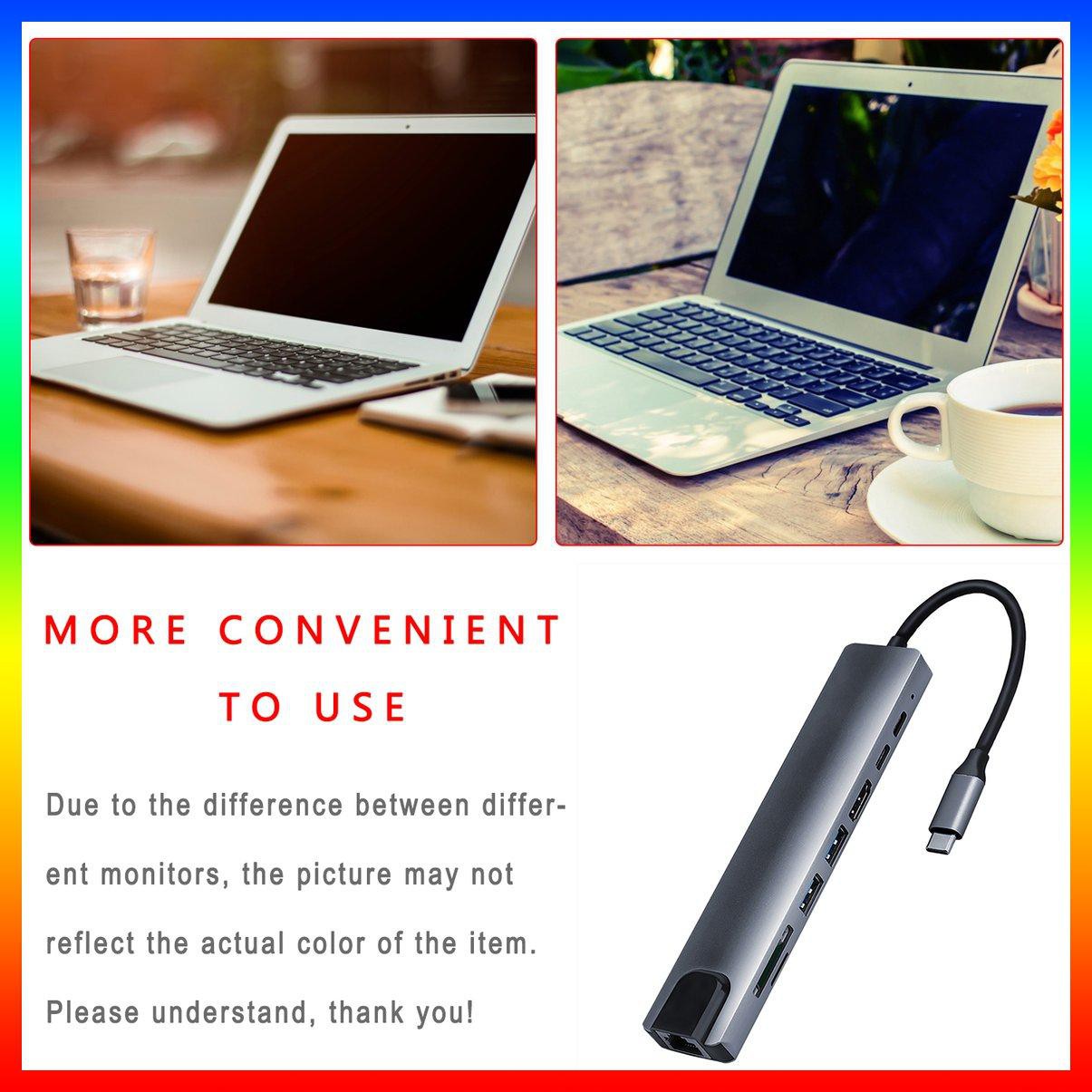 Cáp Chuyển Đổi 8 Trong 1 Cổng Type C Sang Usb-c Hdmi 3.0 8 Trong 1