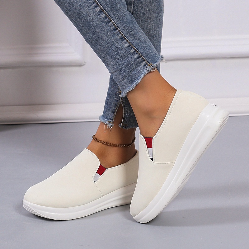 Giày thể thao đế dày màu trơn thời trang năng động cho nữ