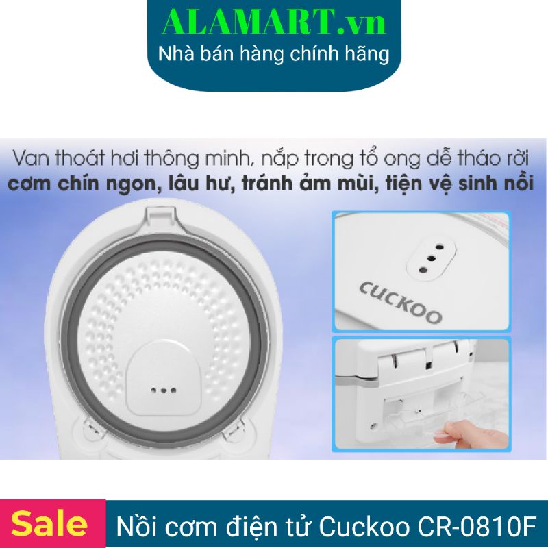 NỒI CƠM ĐIỆN TỬ CUCKOO CR-0810F 1.44L 2 - 6 người 0.8 kg gạo