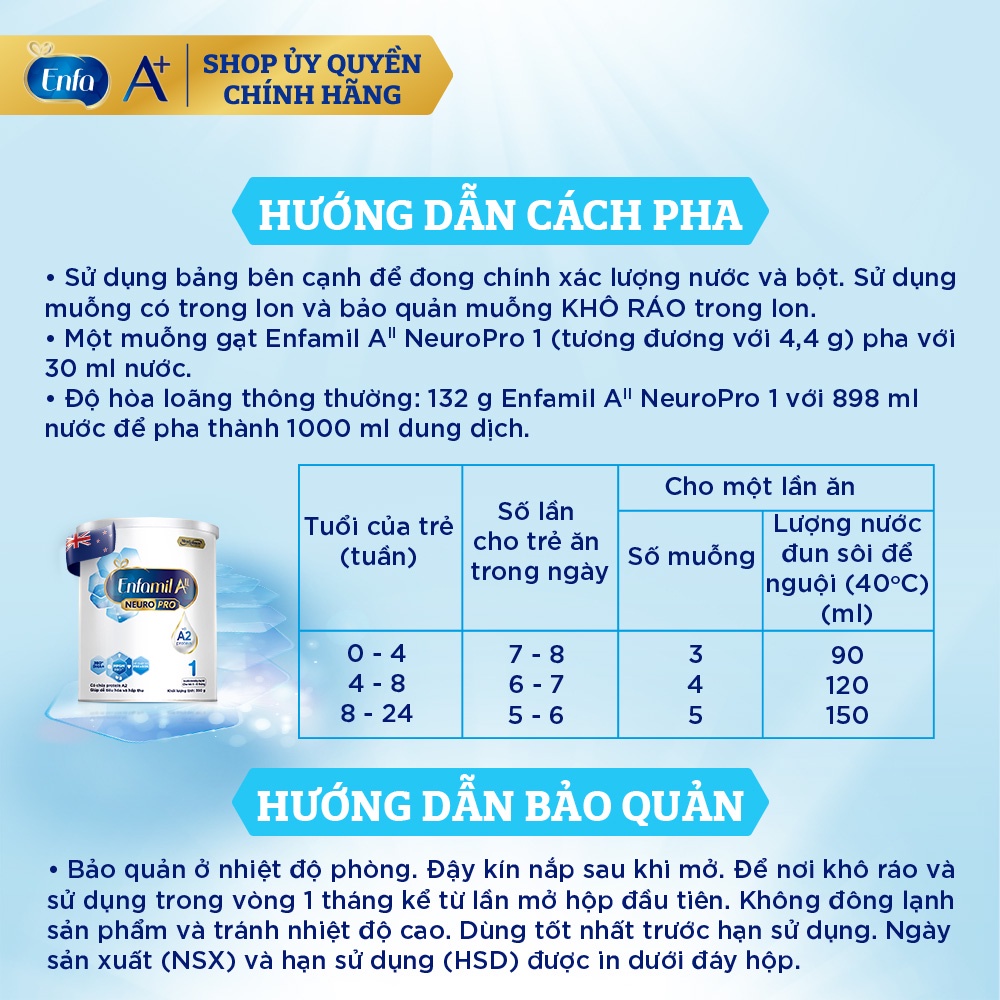 Sữa bột Enfamil A2 Neuropro Số 1 – 350g Màu Trắng