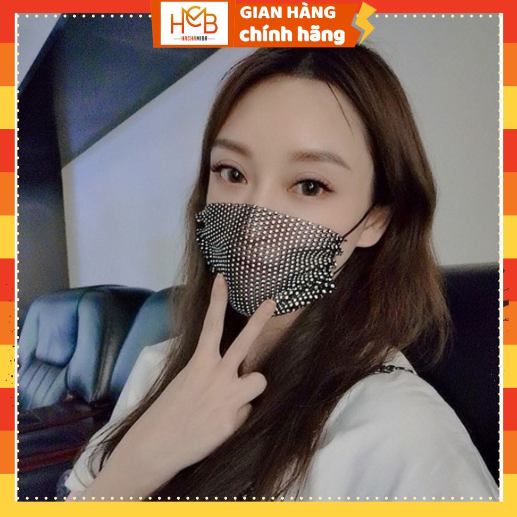 Khẩu Trang Đính Đá Lấp Lánh Thời Trang Nữ