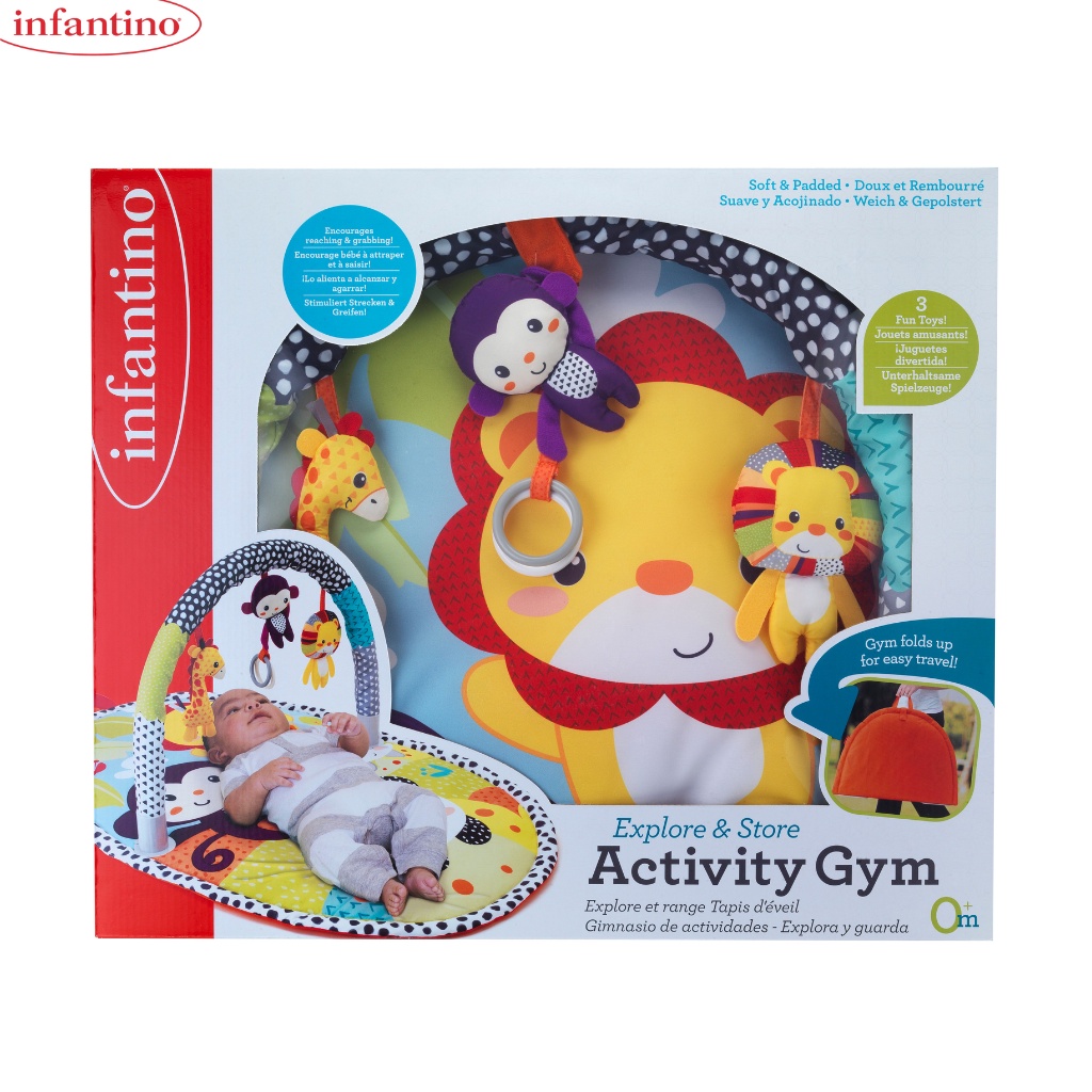 Thảm Chơi Vận Động Hình Khu Vườn INFANTINO Dành Cho Bé Sơ Sinh Giúp Kích Thích 4 Giác Quan Và Kỹ Năng Vận Động Size To