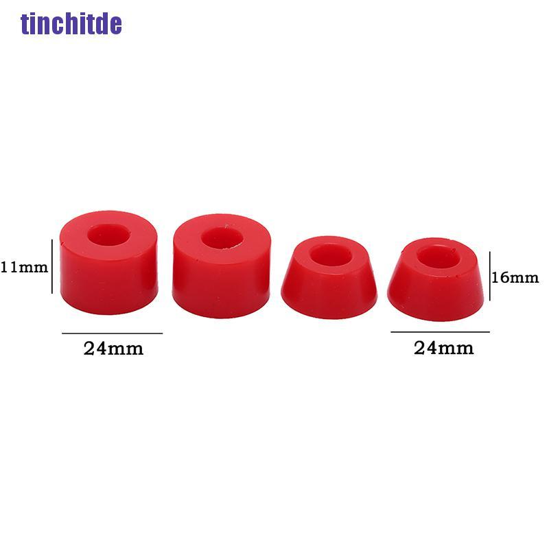 [Tinchitde] 4Pcs Skateboard Pu Cushion Skateboard Proof Wheels Axle Bushings Scooter [Tin]