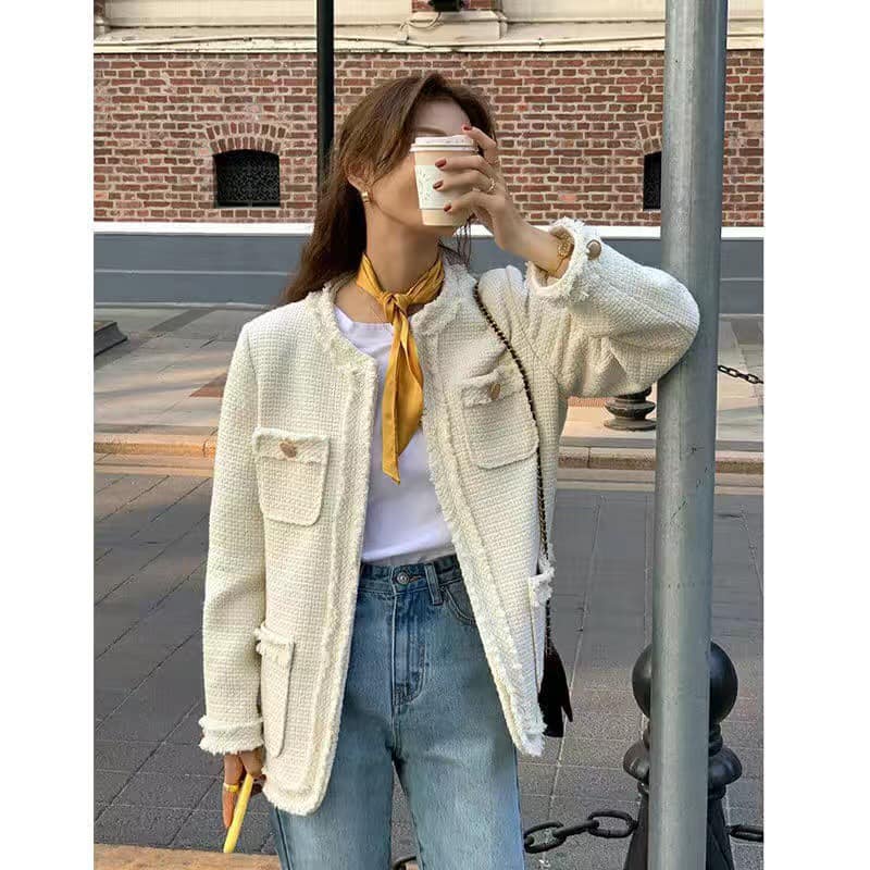 Áo dạ tweed form rộng siêu đẹp hàng QC loại 1