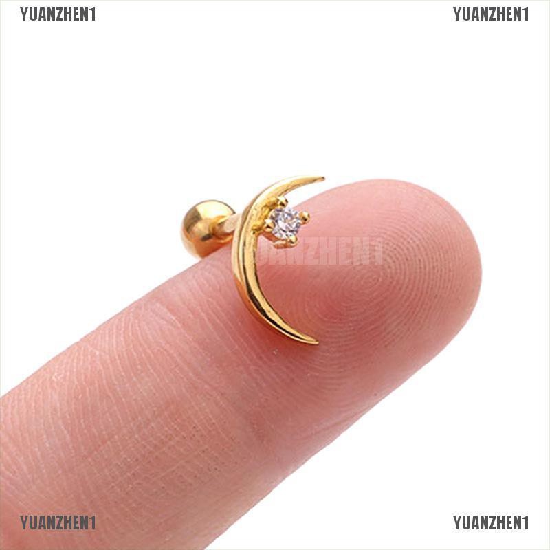[YUANZHEN1] Khuyên Xỏ Sụn Tai Bằng Pha Lê Helix