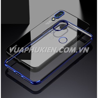 Ốp lưng Silicone dẻo trong suốt viền màu cho Huawei P20 Lite, Huawei Y7 Pro 2018, Huawei Y9 2019, Huawei Y9 Prime