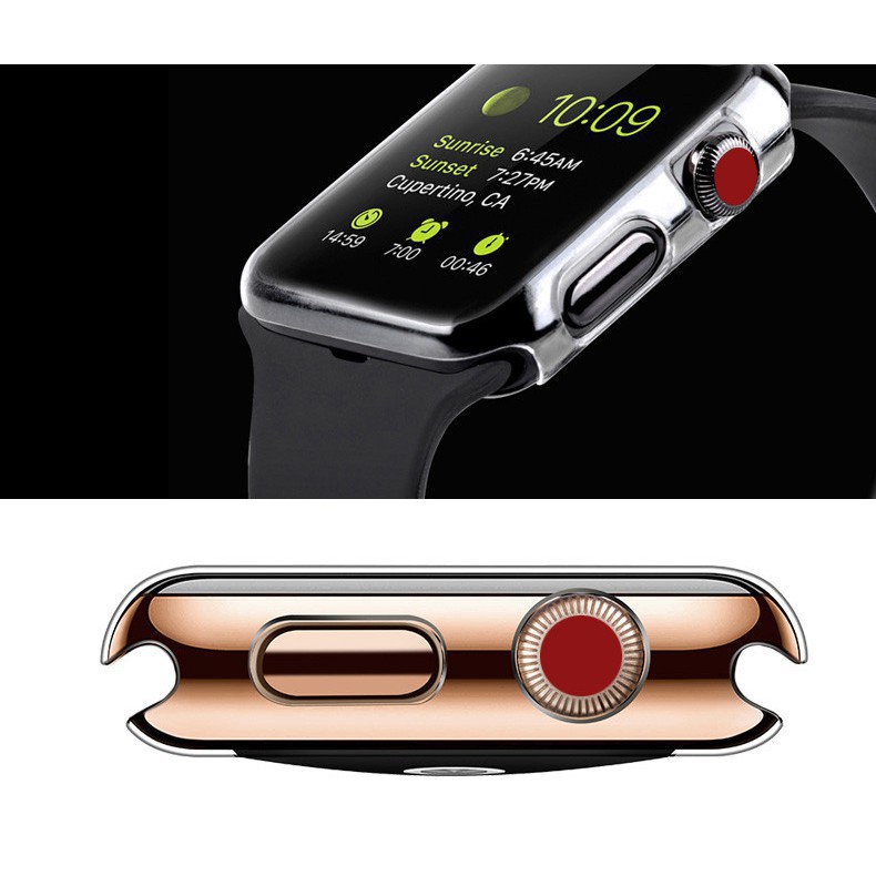 Ốp mặt trong suốt bảo vệ cho đồng hồ thông minh Apple Watch Series 1/2/3/4/5 6 SE (38/42mm)