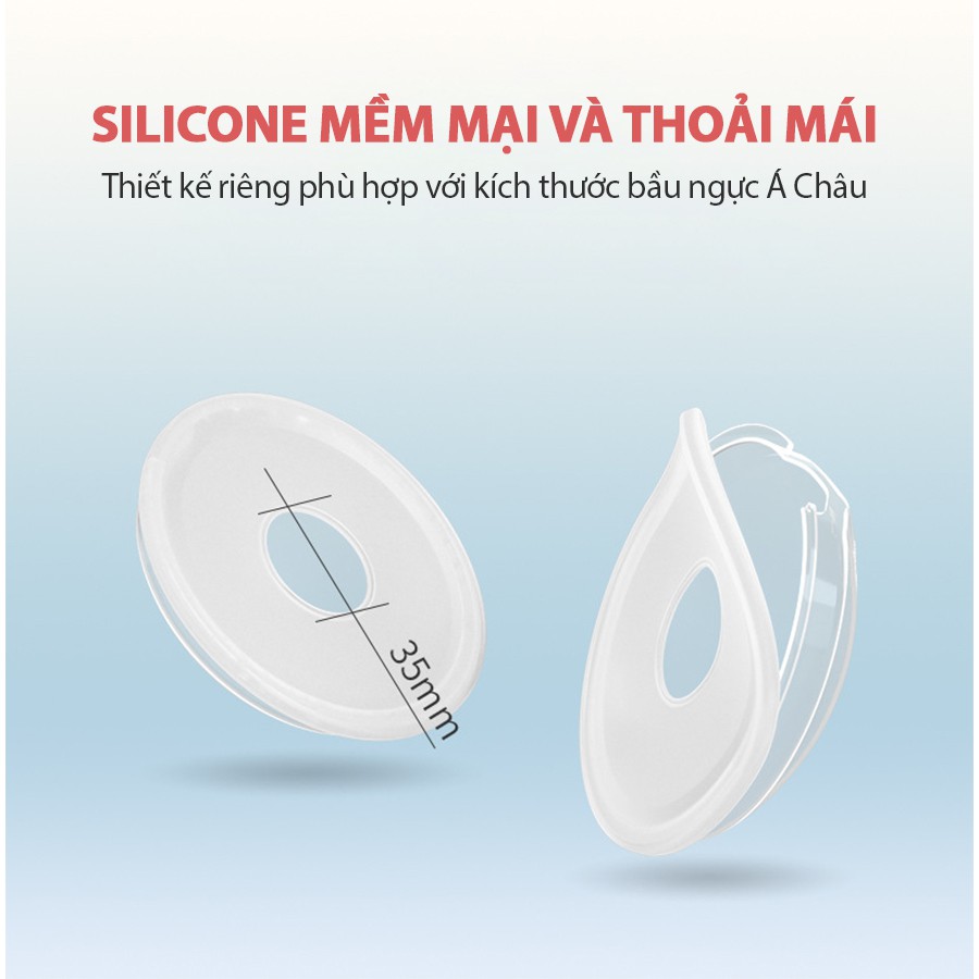 Phễu hứng chống tràn sữa CMBEAR cho các bà mẹ bỉm sữa - Thiết kế rãnh ngược tiện lợi - CMB04