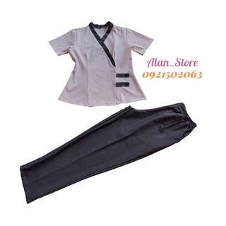 Đồng phục spa viền xám giá rẻ