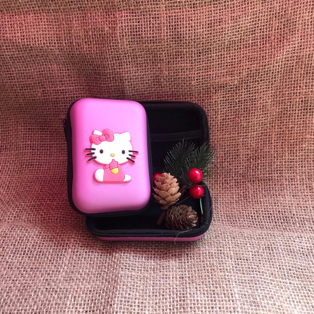 Hộp Đựng Cáp Sạc Hello Kitty Màu Hồng