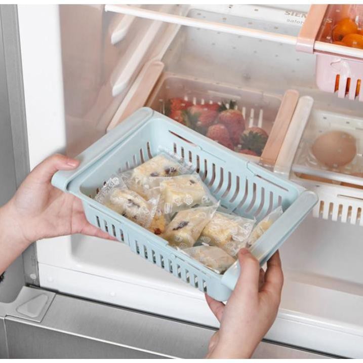 Rổ Nhựa Kéo Dài Đựng Thức Ăn Thực Phẩm Trong Tủ Lạnh Thông Minh Tiện Dụng