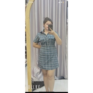 55-90kg Bigsize ĐẦM SƠ MI CARO