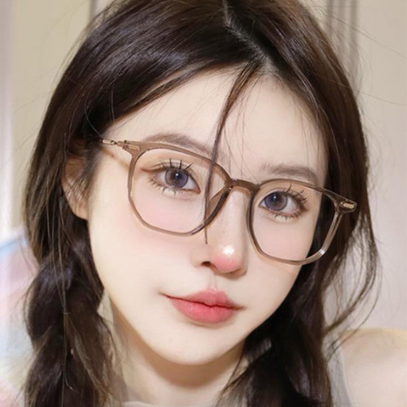 Mắt kính JIUERBA gọng vuông oversize chống ánh sáng xanh chống bức xạ phong cách Hàn Quốc thời trang cho nam nữ