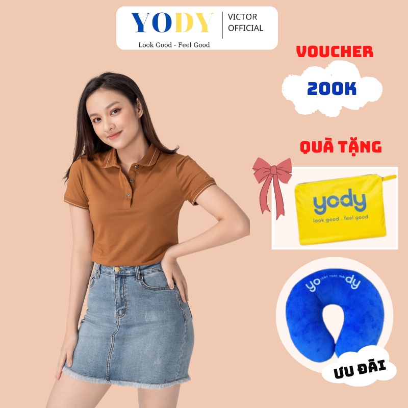 Áo Polo Nữ Pima YODY Áo Thun Cotton Co Giãn, Thấm Hút Mồ Hôi, Thời Trang Công Sở - Mã: APN3010