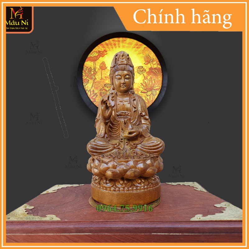 đẹp - ĐÈN HOA SEN Phòng Thờ Siêu Đẹp Gắn Tường hào quang, đường kính 30cm, MÂU NI [nổi bật ấm cúng]