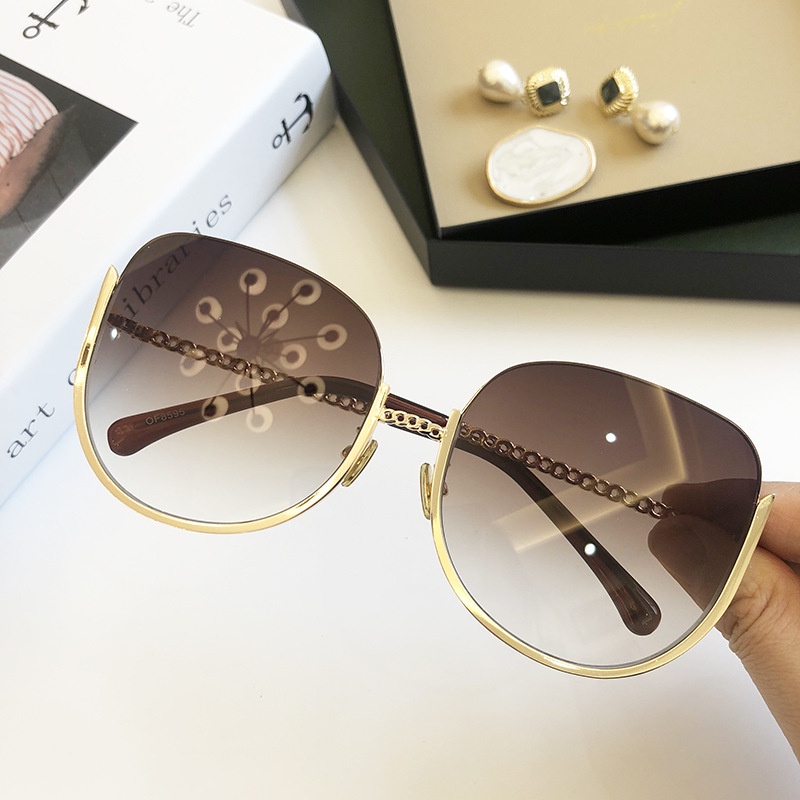 Kính Mát Nửa Gọng Kim Loại Chống Tia UV Thời Trang