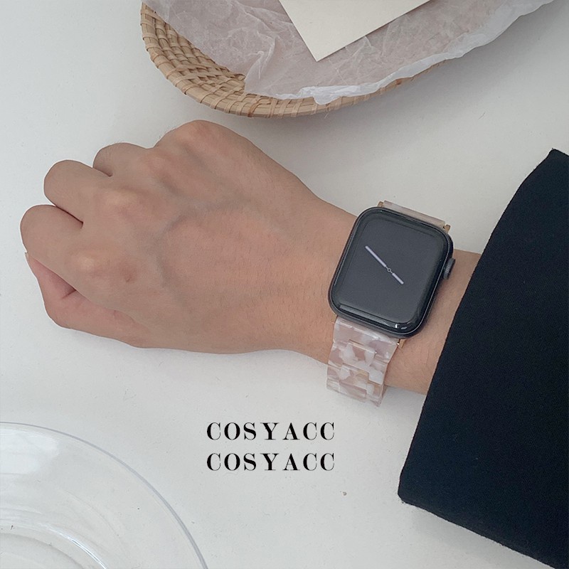 Dây Đeo Thay Thế Bằng Nhựa Resin 8 Màu Sắc Cho Apple Watch Iwatch 6 5 4 3 2 1 42mm 38mm 40mm 44mm